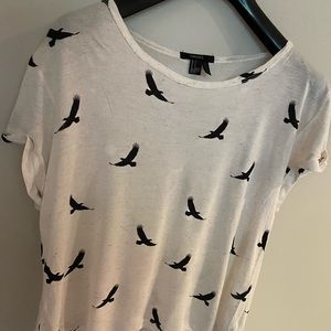 Forever 21 White Bird Tee